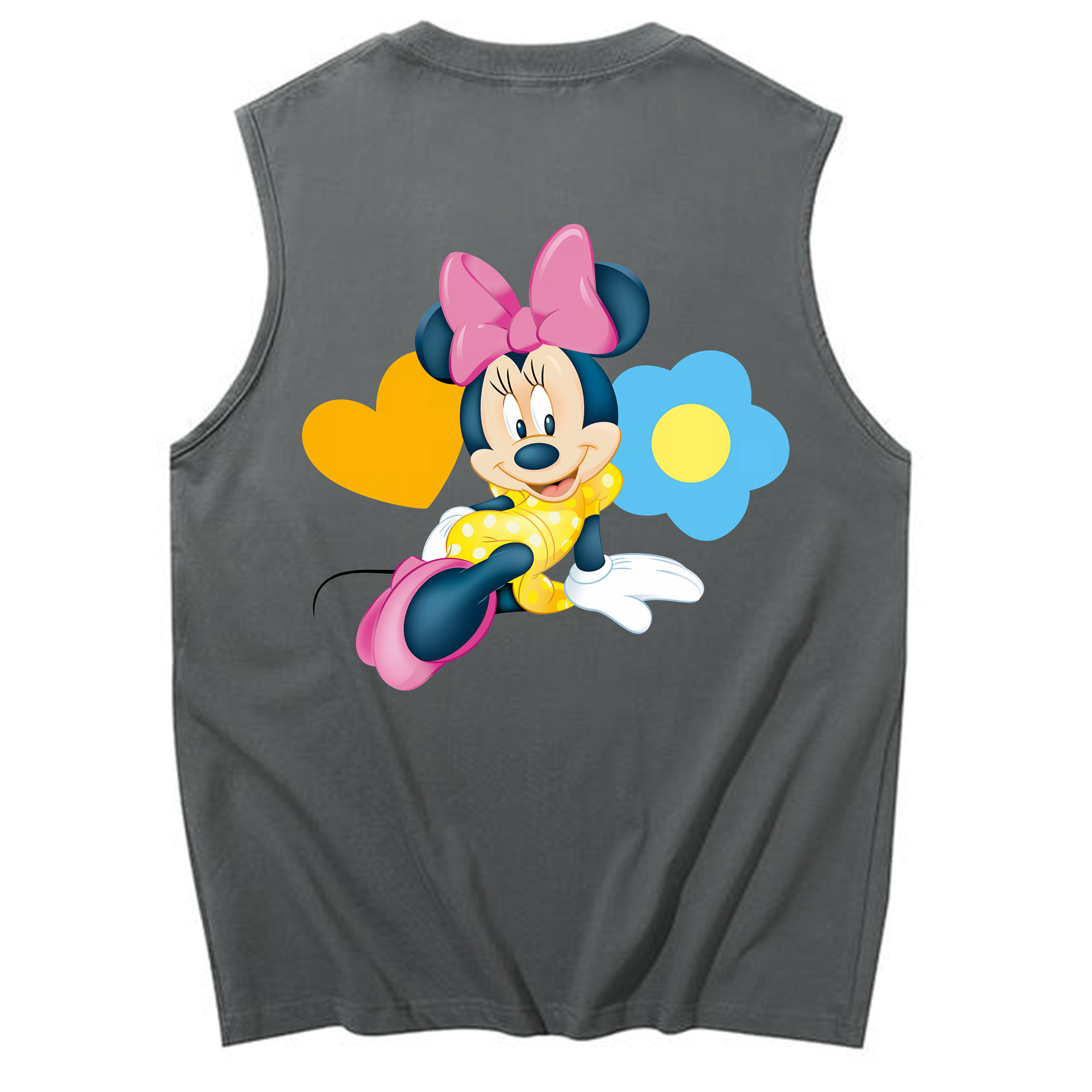 ミッキーマウス Mickey Mouse コットン100％タンクトップ（背面プリント）